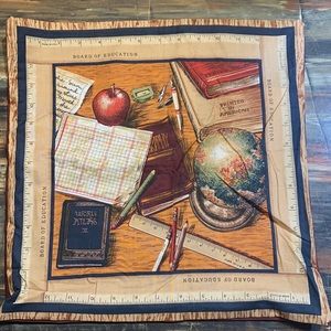 Vintage schoolhouse pillow case geography